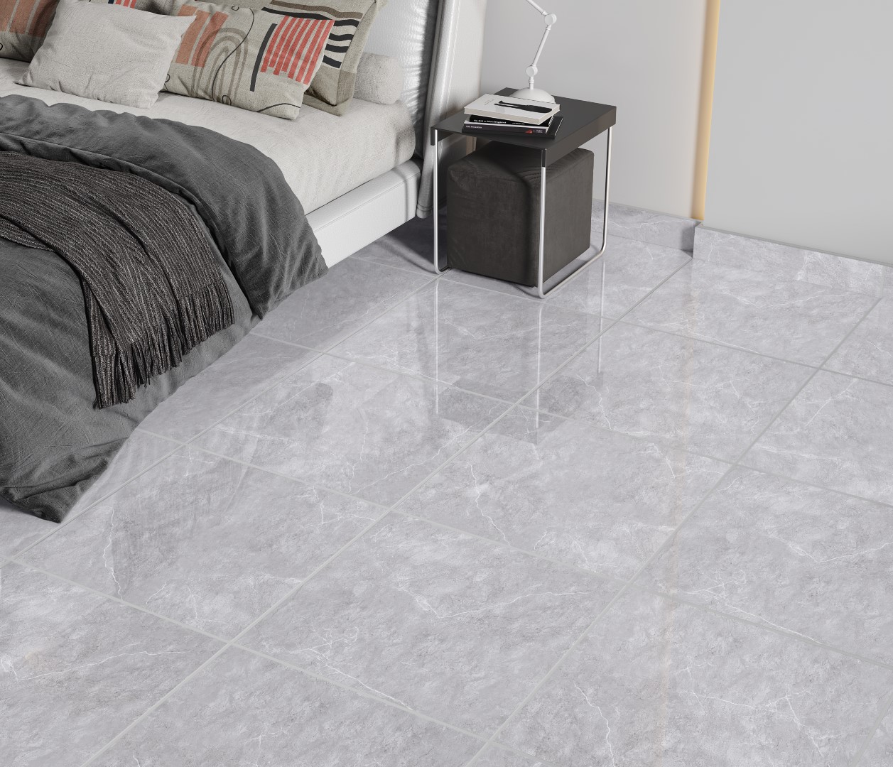 PISO HD 58X58CM MARMO CINZA CAIXA 2 35M² (7 PEÇAS)  - INCOPISOS